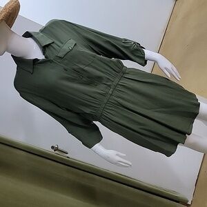 Stilletto's Olive Green Collared Mini Dress Size XL